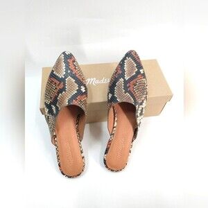 Madewell Women Snake Leather Mule Size 8